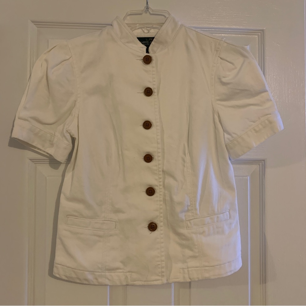 Ralph Lauren White denim short sleeve blazer